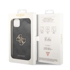 Guess  PU 4G Metal Logo Zadní Kryt pro iPhone 15 Plus Grey