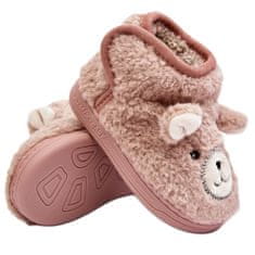 Dětské fleecové pantofle s medvídkem Pink velikost 29