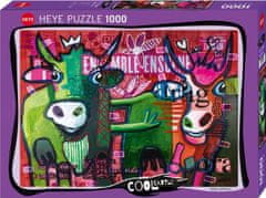 Heye Puzzle Pruhované krávy 1000 dílků