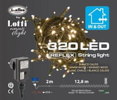 Xmas King XmasKing LED řetěz 12,8m 320 LED 31V venkovní, 8 programů teplá bílá