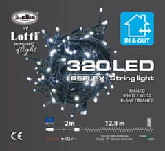 Xmas King XmasKing LED řetěz 12,8m 320 LED 31V venkovní, 8 programů studená bílá