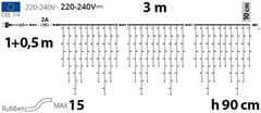 Xmas King XmasKing LED krápník 3x0,9m 228 MAXI LED propojitelné PROFI 2-pin venkovní, studená bílá rampouchy