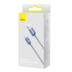 BASEUS Datový kabel Baseus Crystal Shine USB na USB-C, 100 W, 1,2 m (fialový)