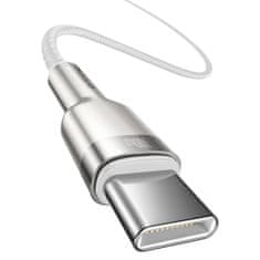 BASEUS Datový kabel USB-C na USB-C Baseus Cafule, 100W, 1m (bílý)