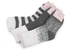 Kraftika 3pár (vel. 39-42) šedá dámské froté ponožky, ponožky