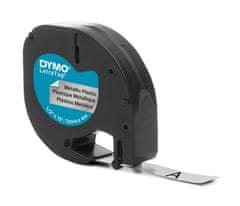 Dymo Dymo LetraTag páska metalická 12mm x 4m, stříbrná, 59429, S0721730