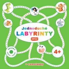 Jednoduché labyrinty - zelený sešit / zošit + samolepka