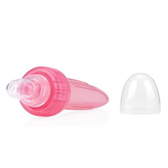 Nuby Krmítko silikonové Easy squeezy feeder 6 m+, růžová