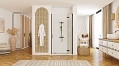 BPS-koupelny Jednokřídlé sprchové dveře REA HUGO 100 cm + stěnový profil s magnetickým těsněním, černé