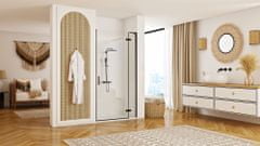 BPS-koupelny Jednokřídlé sprchové dveře REA HUGO 100 cm + stěnový profil s magnetickým těsněním, černé