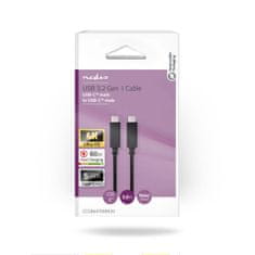 Nedis propojovací kabel USB 3.2 (Gen1), zástrčka USB C - zástrčka USB C, 4K 60Hz, 5 Gbps, 3 m, černá (CCGB64700BK30)