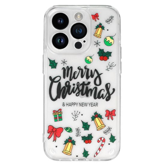 TEL PROTECT Christmas průhledné pouzdro pro iPhone 14 Pro Max - vzor 3 Vánoční ozdoby