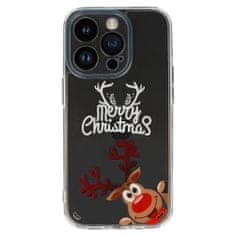 TEL PROTECT Christmas průhledné pouzdro pro Samsung S23 - vzor 1 Veselé sobí Vánoce