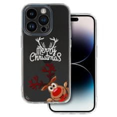 TEL PROTECT Christmas průhledné pouzdro pro iPhone 12/ iPhone 12 Pro - vzor 1 Veselé sobí Vánoce