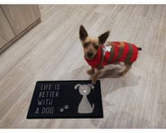 Mujkoberec Original Protiskluzová rohožka Life is better with a dog 104491 Anthracite/Grey - na ven i na doma 45x75