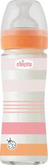 Chicco Láhev kojenecká sklo Well-being silikon 240ml děvče