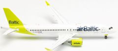 Herpa Airbus A220-300, Air Baltic, "100th Airbus A220" sticker, Lotyšsko, 1/200