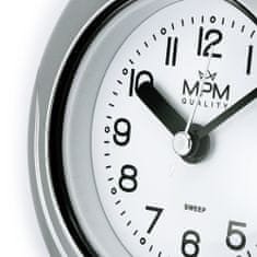 MPM QUALITY Koupelnové plastové hodiny MPM Bathroom clock, stříbrná