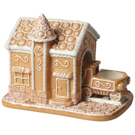 Villeroy & Boch Vánoční svícen WINTER BAKERY DECORATION Perníková chaloupka s vláčkem