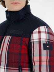 Tommy Hilfiger Červeno-modrá pánská zimní prošívaná bunda Tommy Hilfiger New York Check Puffer Jacket XL