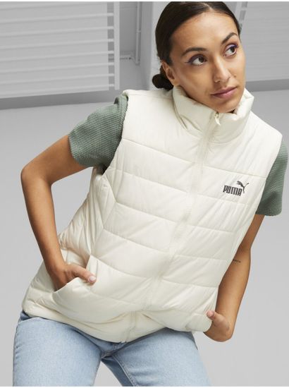 Puma Krémová dámská prošívaná vesta Puma Ess Padded Vest