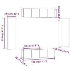 Vidaxl 6dílný set TV skříněk kouřový dub kompozitní dřevo