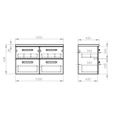 AQUALINE VEGA sestava koupelnového nábytku, š. 104 cm, bílá/dub platin VG052-04 - Aqualine