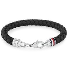 Tommy Hilfiger Elegantní pánský náramek z černé kůže 2790545