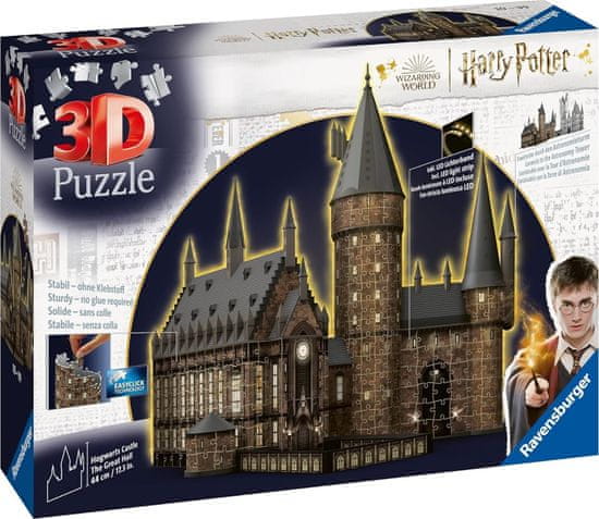 Ravensburger Svítící 3D puzzle Noční edice Harry Potter: Bradavický hrad - Velká síň 643 dílků