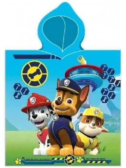 Carbotex Chlapecké bavlněné pončo osuška s kapucí Tlapková patrola - Paw Patrol