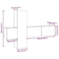 Vidaxl 3dílný set TV skříněk kouřový dub kompozitní dřevo