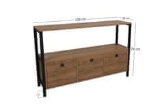 Hanah Home Skříňka Nero v2 - Walnut, Ořech, Černá