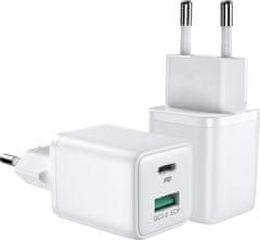 JOYROOM L-QP303 30W Type-C+USB QC3.0 Mini Fast Charger EU Plug White CCC/CE/FCC/ROHS Certified