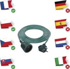 Emos Prodlužovací kabel 5 m / 1 zásuvka / zelený / PVC / 1 mm2