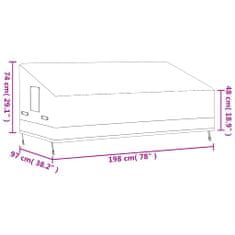 Vidaxl Plachta na 3místnou lavici béžová 198x97x48/74 cm 600D oxford