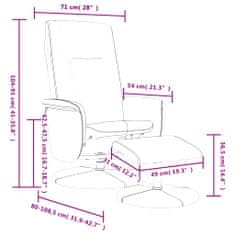 Vidaxl Polohovací křeslo s podnožkou šedé umělá kůže