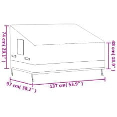 Petromila Plachty na 2místnou lavici 2 ks 137 x 97 x 48/74 cm 600D oxford