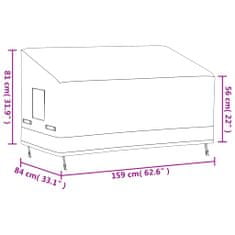 Petromila Plachty na 3místnou lavici 2 ks 159 x 84 x 56/81 cm 600D oxford