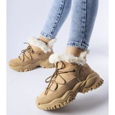 Béžové zateplené sněhové boty velikost 41