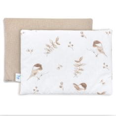 Pepi Plochý polštářek Lovely Bird 25x35 se sametem cappuccino - PPM-1-LBO-VC