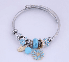 Flor de Cristal Náramek Florais - modrý - Náramek s přívěsky