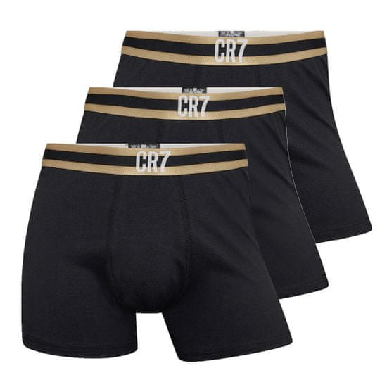 Fan-shop 3pack pánské boxerky CR7 Basic black, gold strip Velikost: S