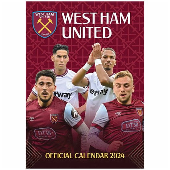 FotbalFans Nástěnný kalendář 2024 West Ham United FC