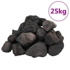 Vidaxl Sopečné kameny 25 kg černé 5–8 cm