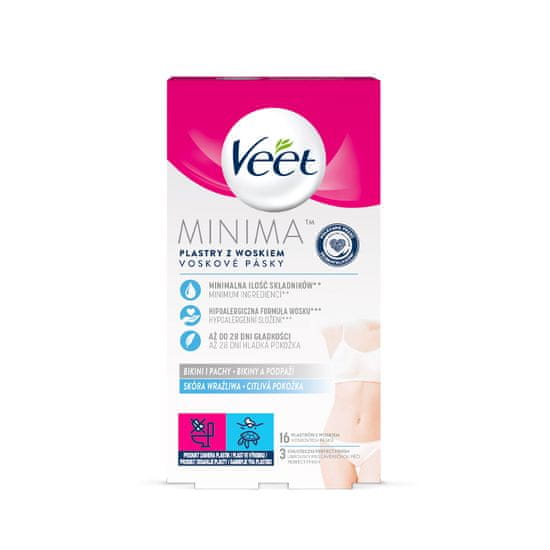 Veet VEET Minima Hypoalergenní voskové pásky Bikiny a Podpaží 16ks