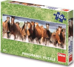 Dino Panoramatické puzzle Koně ve vodě 150 dílků