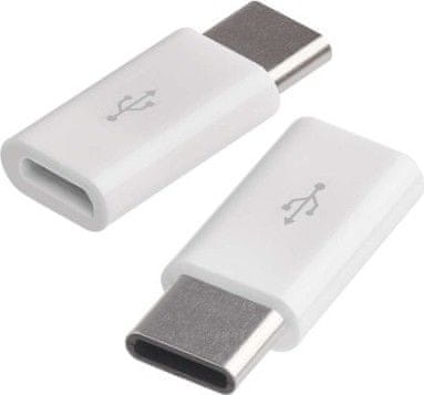 Emos Adaptér micro USB-B 2.0 / USB-C 2.0, bílý, 2 ks