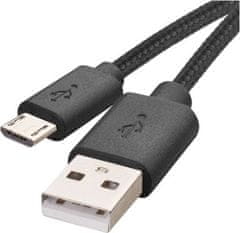 Emos Nabíjecí a datový kabel USB-A 2.0 / micro USB-B 2.0, 2 m, černý