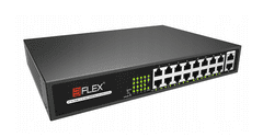 OEM PoE switch 16x POE +2x Gigabit Uplink 160W RACK montáž 1U EIFLEX