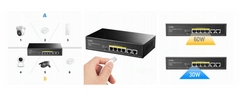 Cudy SWITCH PoE 4x POE 2x UPLINK FS1006P CUDY 60W PoE+ 6port 10/100Mbps